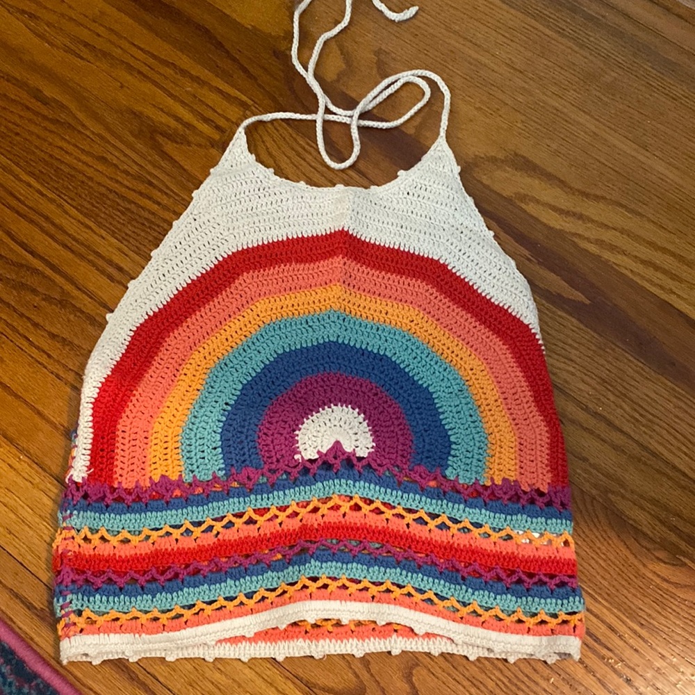 NWT- Rainbow Knit Halter Top